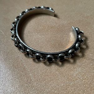 Elizabeth Cole chain cuff bracelet bangle silver layering minimal